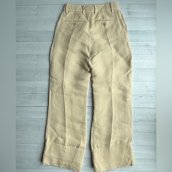 Gucci Embroidered Loved Cream Wool/Silk High Waist Wide Leg Trousers IT 38/US 2 - Picture 13 of 13